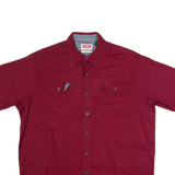 WRANGLER Mens Plain Shirt Maroon L