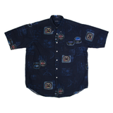NAUTICA Mens Shirt Blue Crazy Pattern L
