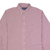 RALPH LAUREN Mens Shirt Brown Striped Long Sleeve XL