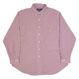 RALPH LAUREN Mens Shirt Brown Striped Long Sleeve XL