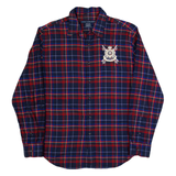 RALPH LAUREN SPORT Womens Flannel Shirt Blue Check Long Sleeve M