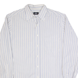 BOSS HUGO BOSS Mens Shirt Cream Striped Long Sleeve L