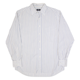 BOSS HUGO BOSS Mens Shirt Cream Striped Long Sleeve L