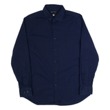 G-STAR Super Slim Fit Mens Plain Shirt Blue Long Sleeve XL