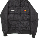 ELLESSE Womens Puffer Jacket Black Hooded UK 6
