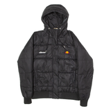 ELLESSE Womens Puffer Jacket Black Hooded UK 6
