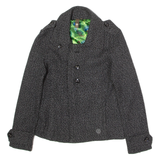 ELEMENT Womens Pea Coat Grey Knit M