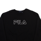 FILA Cropped Womens Sweatshirt Black Crew Neck XL