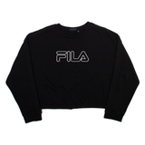 FILA Cropped Womens Sweatshirt Black Crew Neck XL