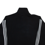 ADIDAS ORIGINALS Womens Sweatshirt Black Button Neck UK 8