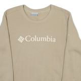 COLUMBIA Mens Sweatshirt Beige Crew Neck S