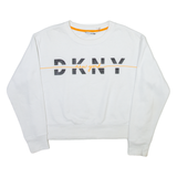 DKNY Womens Sweatshirt White Crew Neck XS