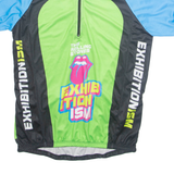 EXHIBTIONISM The Rolling Stones Womens T-Shirt Green 1/4 Zip L