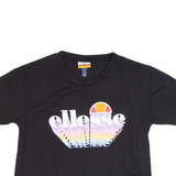 ELLESSE Cropped Womens T-Shirt Black UK 6