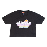 ELLESSE Cropped Womens T-Shirt Black UK 6