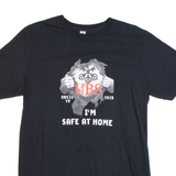 GILDAN Covid 19 Im Safe At Home. Mens T-Shirt Black M