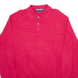 POLO SPORT RALPH LAUREN Mens Jumper Red Collared Tight Knit L