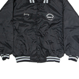 NORTH TRAIL Quilted Lined Womens Varsity Jacket Black Nylon USA L