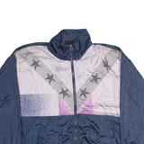 ATHLETIC WORKS Womens Shell Jacket Blue Nylon 90s Colourblock M