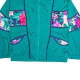 Womens Shell Jacket Blue Nylon Floral XL