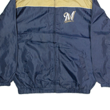 MLB Milwaukee Brewers Mens Jacket Blue USA L