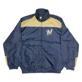 MLB Milwaukee Brewers Mens Jacket Blue USA L