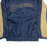 MLB Milwaukee Brewers Mens Jacket Blue USA L