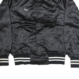 SPORTSMASTER Mens Varsity Jacket Black Nylon USA L