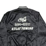 SPORTSMASTER Mens Varsity Jacket Black Nylon USA L