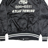 SPORTSMASTER Mens Varsity Jacket Black Nylon USA L