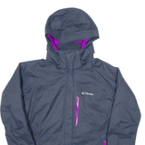 COLUMBIA Womens Coat Blue Nylon Hooded L
