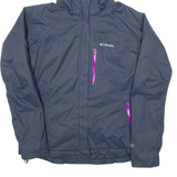 COLUMBIA Womens Coat Blue Nylon Hooded L