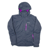 COLUMBIA Womens Coat Blue Nylon Hooded L