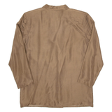 Womens Blazer Jacket Brown Satin Silk M