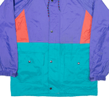 TKO Mens Windbreaker Jacket Purple Nylon Hooded Colourblock M