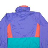 TKO Mens Windbreaker Jacket Purple Nylon Hooded Colourblock M