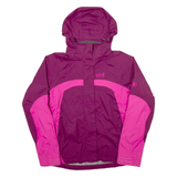JACK WOLFSKIN Womens Rain Jacket Purple Hooded S