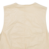 Leather Look Mens Waistcoat Beige XL