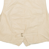 Leather Look Mens Waistcoat Beige XL