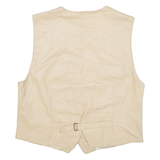 Leather Look Mens Waistcoat Beige XL