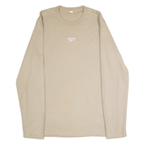 REEBOK Mens Jumper Beige Crew Neck Tight Knit M