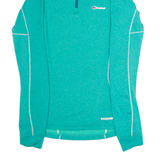 BERGHAUS Running Womens Fleece Green 1/4 Zip Tight Knit UK 12