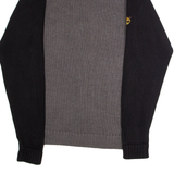 TIMBERLAND Mens Patterned Jumper Grey Colourblock High Neck Chunky Knit S