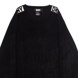 DKNY Womens Jumper Black Crew Neck Tight Knit Viscose M