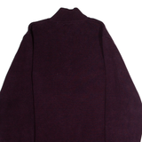 DIESEL Mens Jumper Maroon 1/4 Zip Tight Knit 2XL