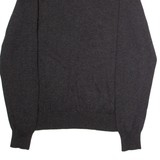 BENCH Mens Jumper Grey V-Neck Tight Knit L