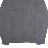 BEN SHERMAN Mens Patterned Jumper Grey Striped Crew Neck Tight Knit XL