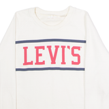 LEVI'S Cropped Womens Sweatshirt Cream Crew Neck L