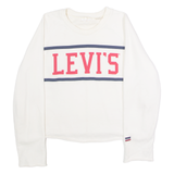 LEVI'S Cropped Womens Sweatshirt Cream Crew Neck L
