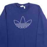 ADIDAS ORIGINALS Womens Sweatshirt Blue Crew Neck UK 4